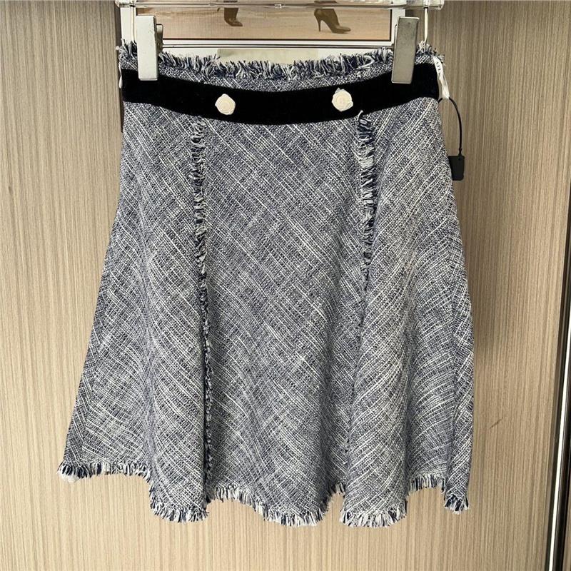 11006品牌撤柜atu秋款毛须边A字裙女小香风编织短裙时尚洋气半裙