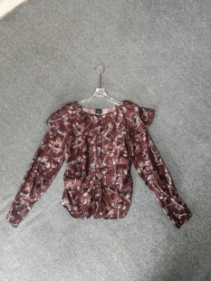 1120品牌撤柜DS秋冬款花色新款韩版气质短款衬衫简约通勤上衣