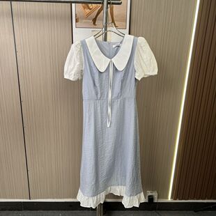 0005撤柜AL显瘦连衣裙温柔娃娃高腰蝴蝶结夏季 裙子长裙新款