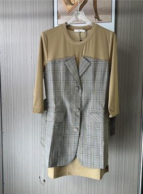 11023撤柜ATU时尚设计款拼接假两件连衣裙