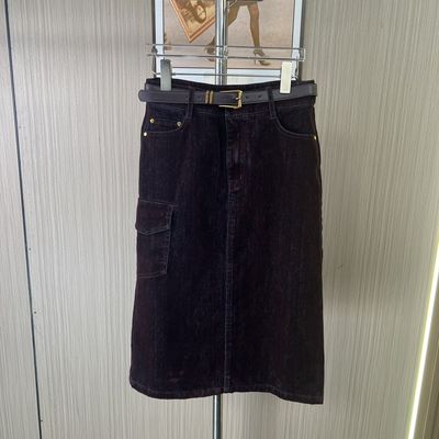 1143撤柜DS春秋时尚百搭牛仔开叉半身裙