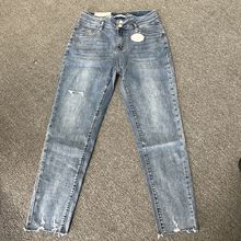 1109高腰破洞铅笔韩版女装弹力修身紧身牛仔裤瑕疵显瘦九分小脚