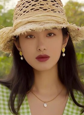 杨采钰同款耳环秋冬复古法式淡水珍珠耳钉女小众设计感高级感耳饰