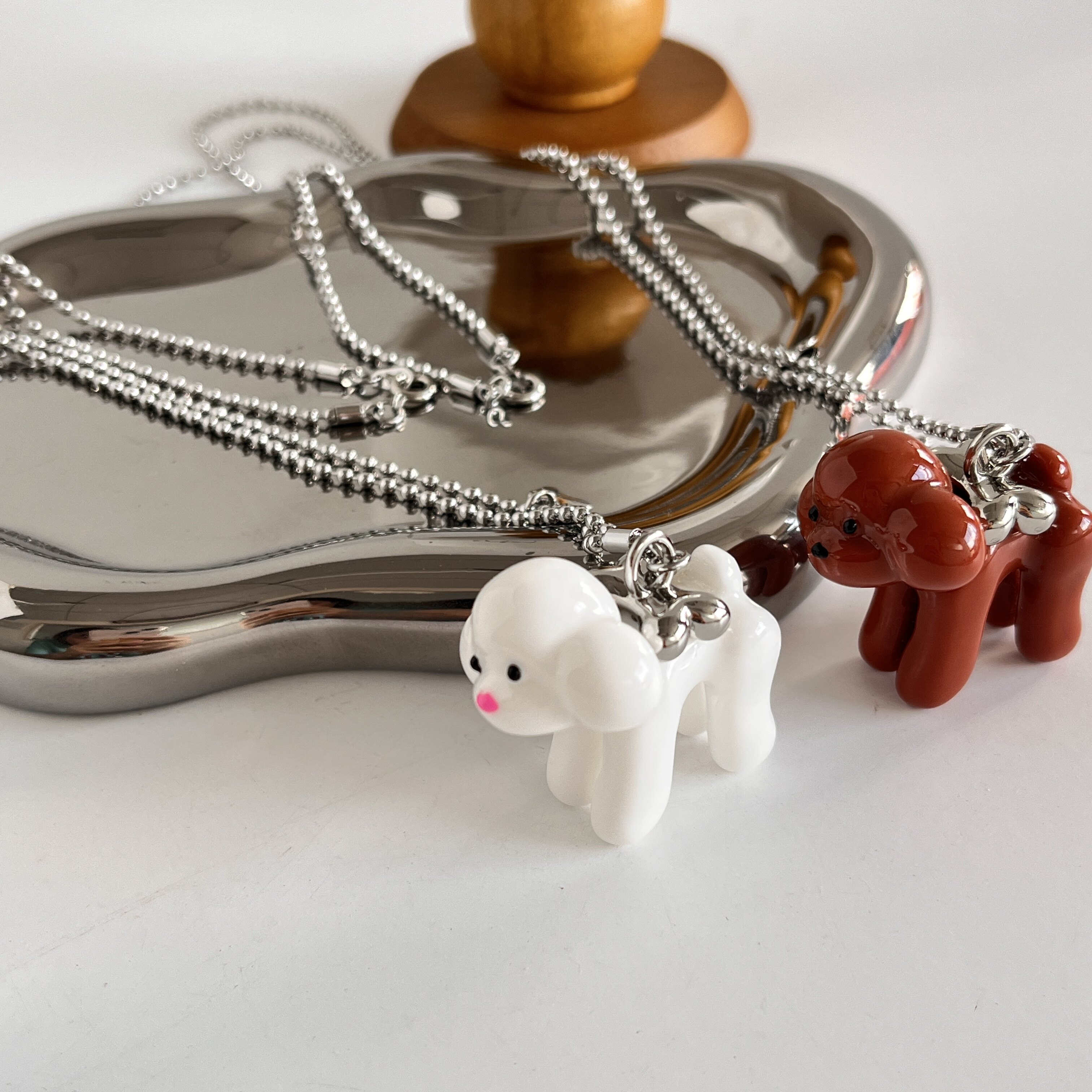 夏季新款爱心泰迪狗狗项链时尚百搭吊坠款童趣小众设计款长项链女