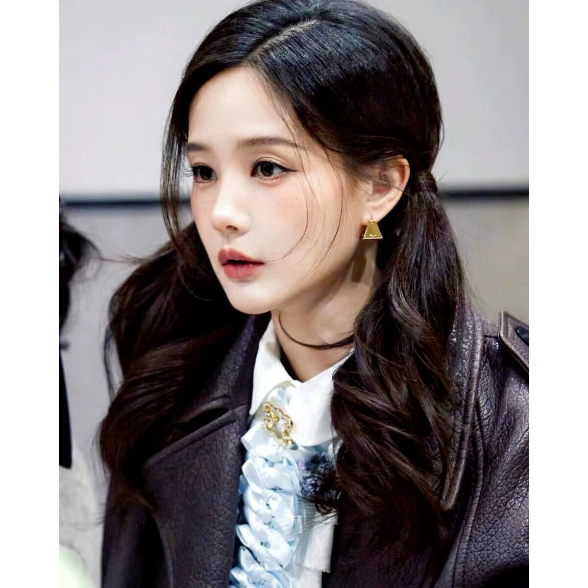 欧美金属镜面几何三角形耳扣耳环女2025新款简约小众高级感耳饰潮