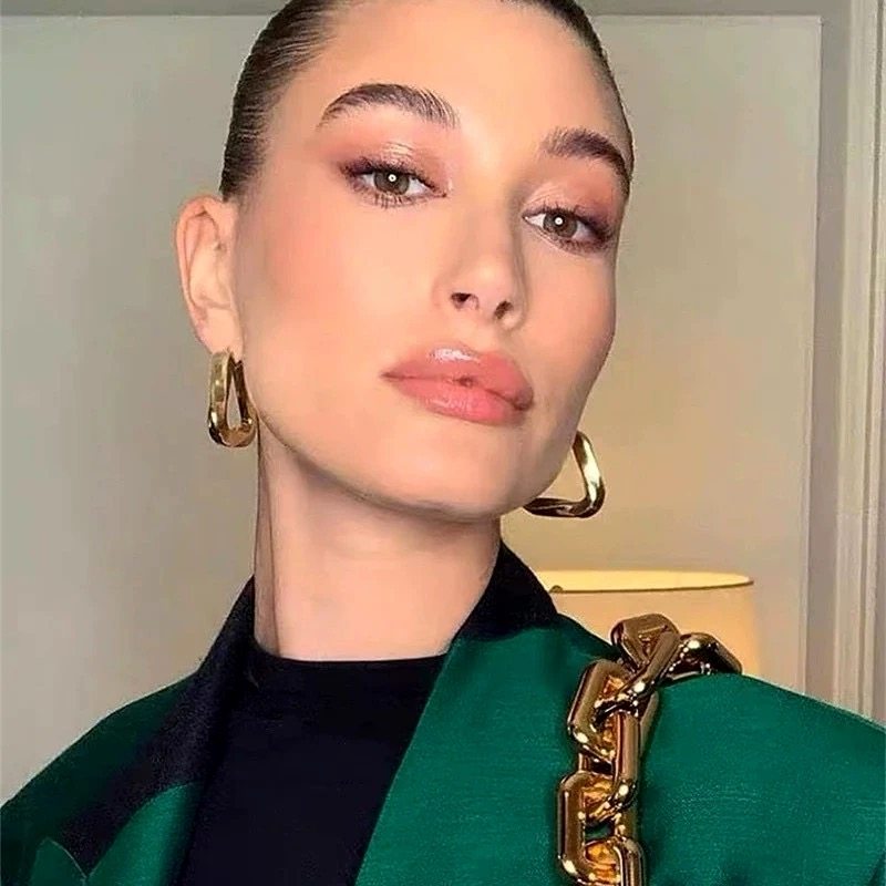 海莉同款几何扭曲三角形耳饰夸张