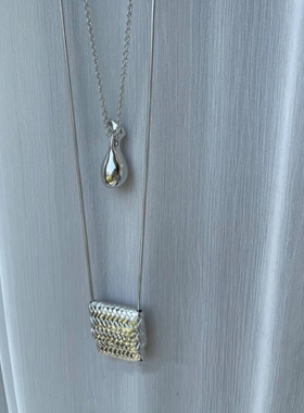 Habl博主同款净水瓶吊坠项链女小众设计感百搭配饰叠戴颈链毛衣链