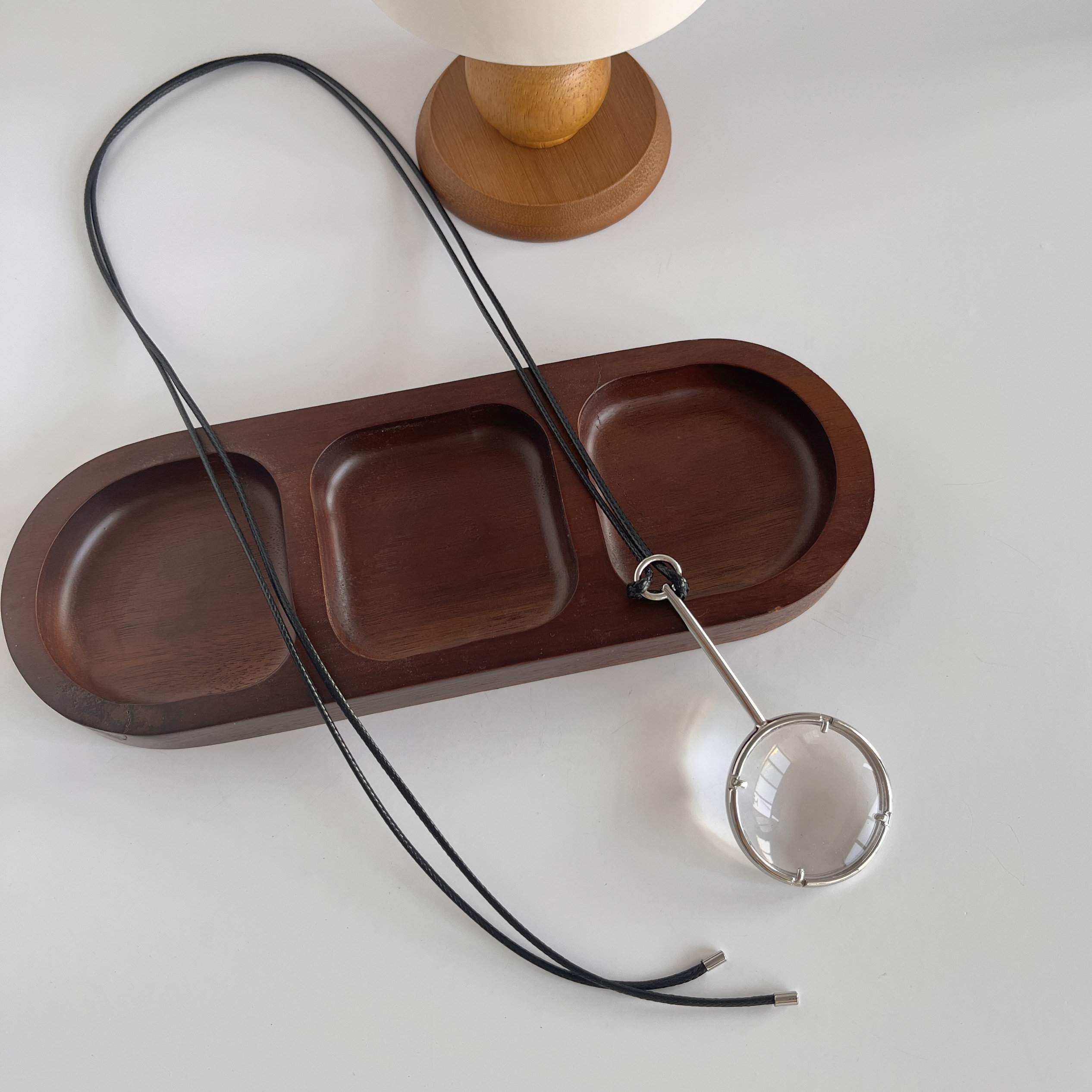 博主同款放大镜吊坠项链女小众设计现代趣味两用挂件毛衣链时髦潮