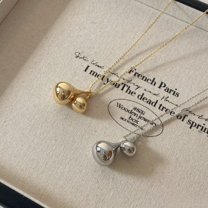 韩国博主同款银色水滴项链长款吊坠小众设计感百搭配饰2024年新款