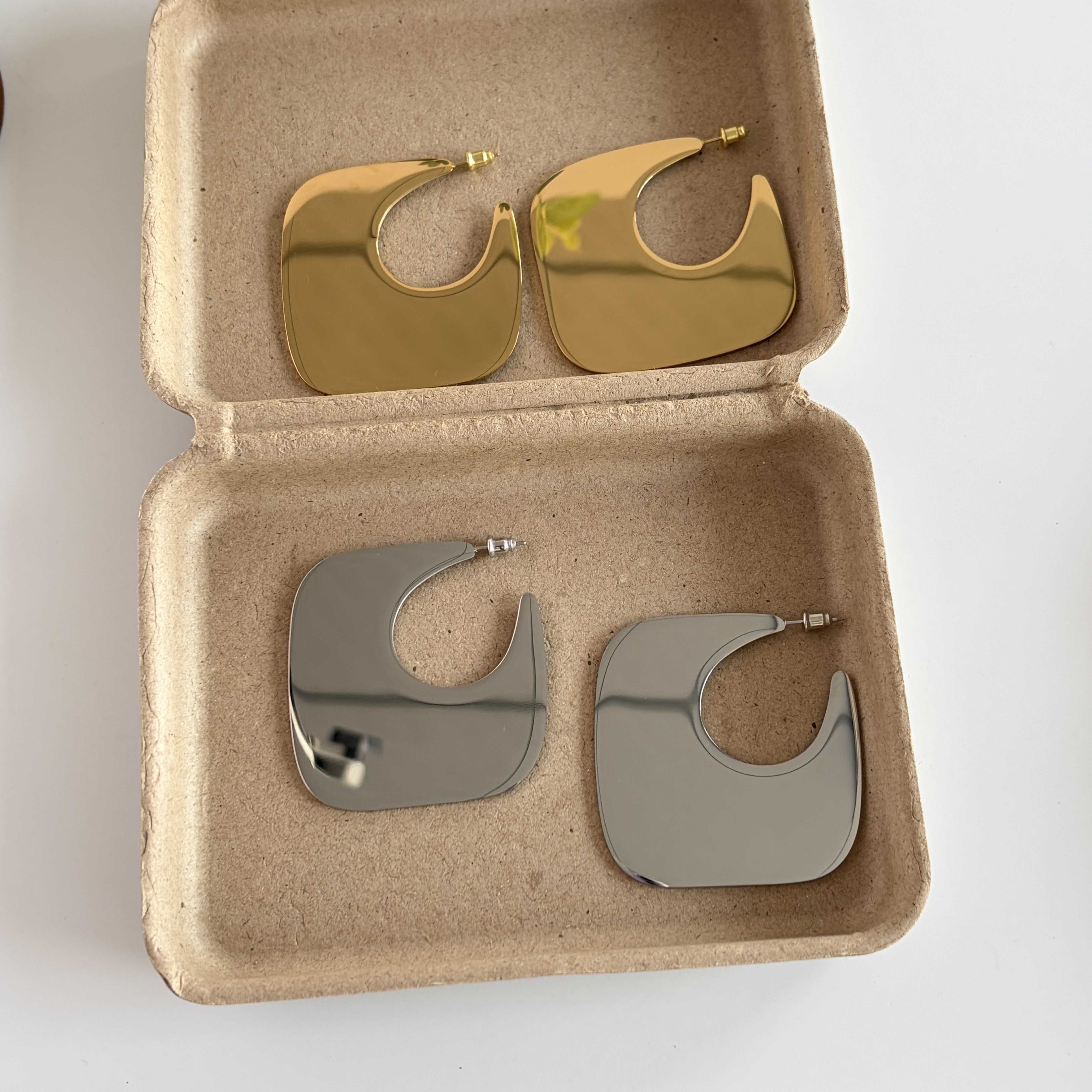 几何光面菱形大耳环女轻奢小众设计高级感个性夸张耳钉耳饰跨境