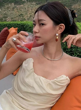 fever同款sophie buhai经典玛瑙珍珠耳环女个性小众优雅水滴耳钉