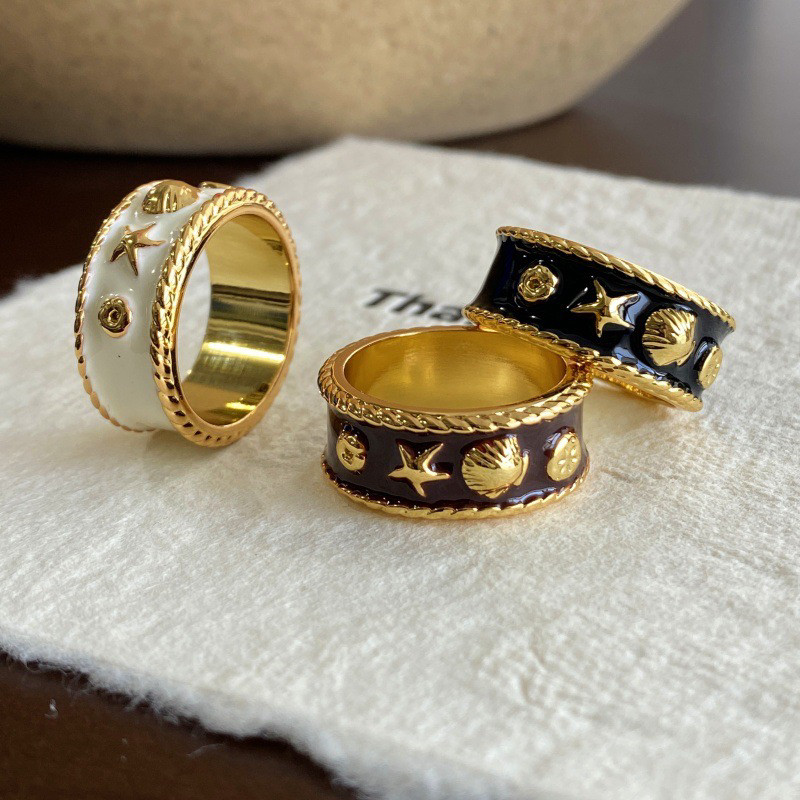 秋冬新款珐琅海星戒指女小众设计高级感轻奢开口食指戒时尚指环