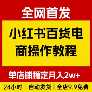 某社群小红书百货电商项目，操作简单，单号单店铺稳定月入2w+