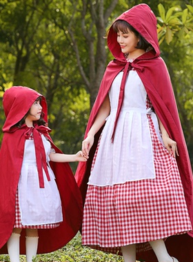 圣诞节表演亲子小红帽扮演服装Little Red Riding Hood Costumes