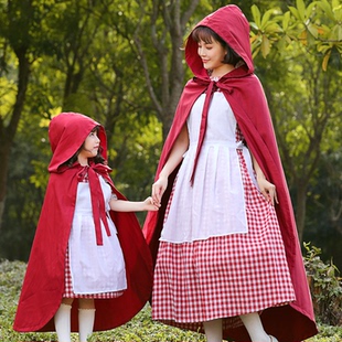 Hood 圣诞节表演亲子小红帽扮演服装 Riding Red Costumes Little
