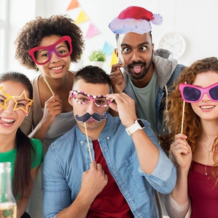 圣诞节派对化装舞会拍照道具组套装Christmas photo booth props