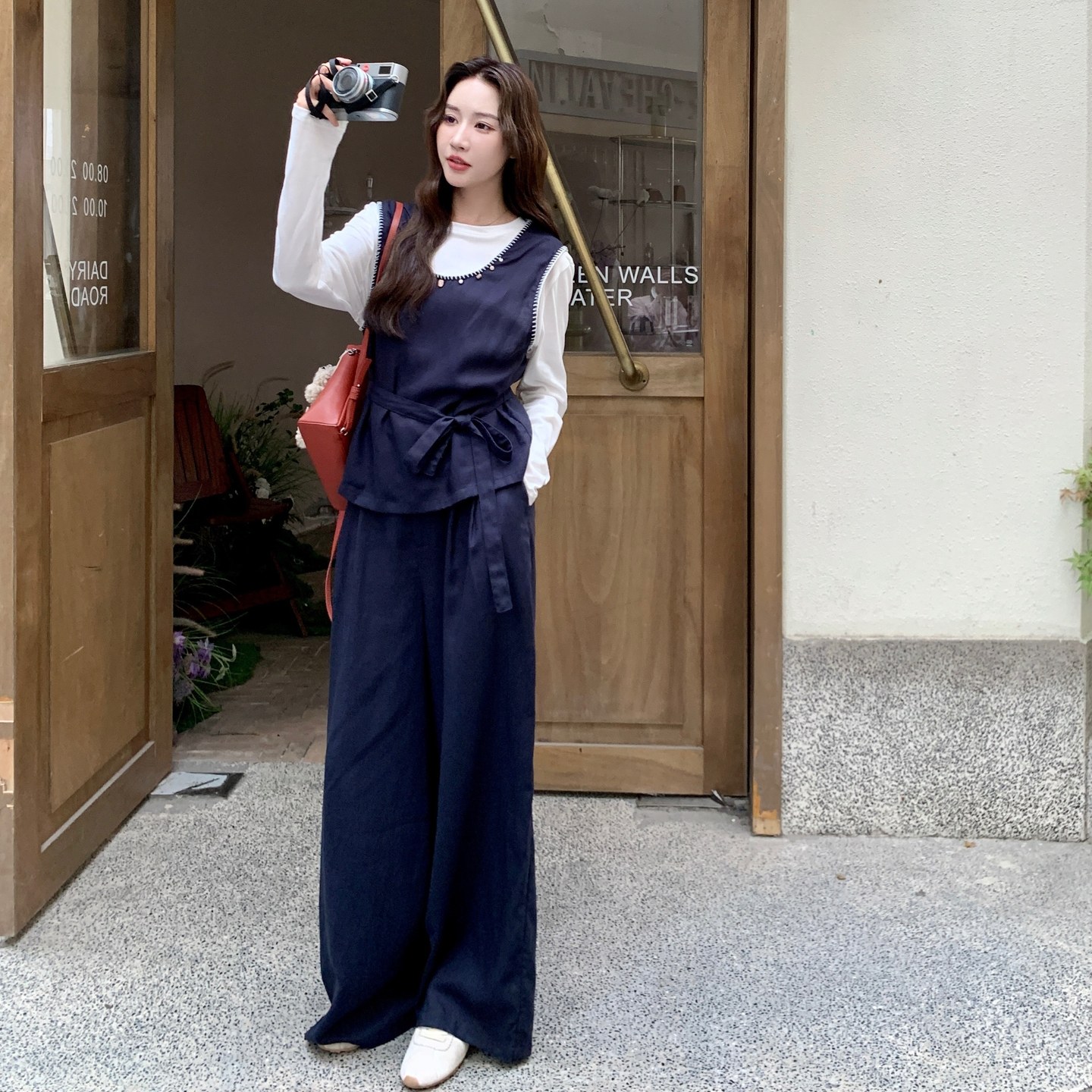 2025秋季首发新款 数据好 麻料马甲白T裤子三件套2D045 P185 K248