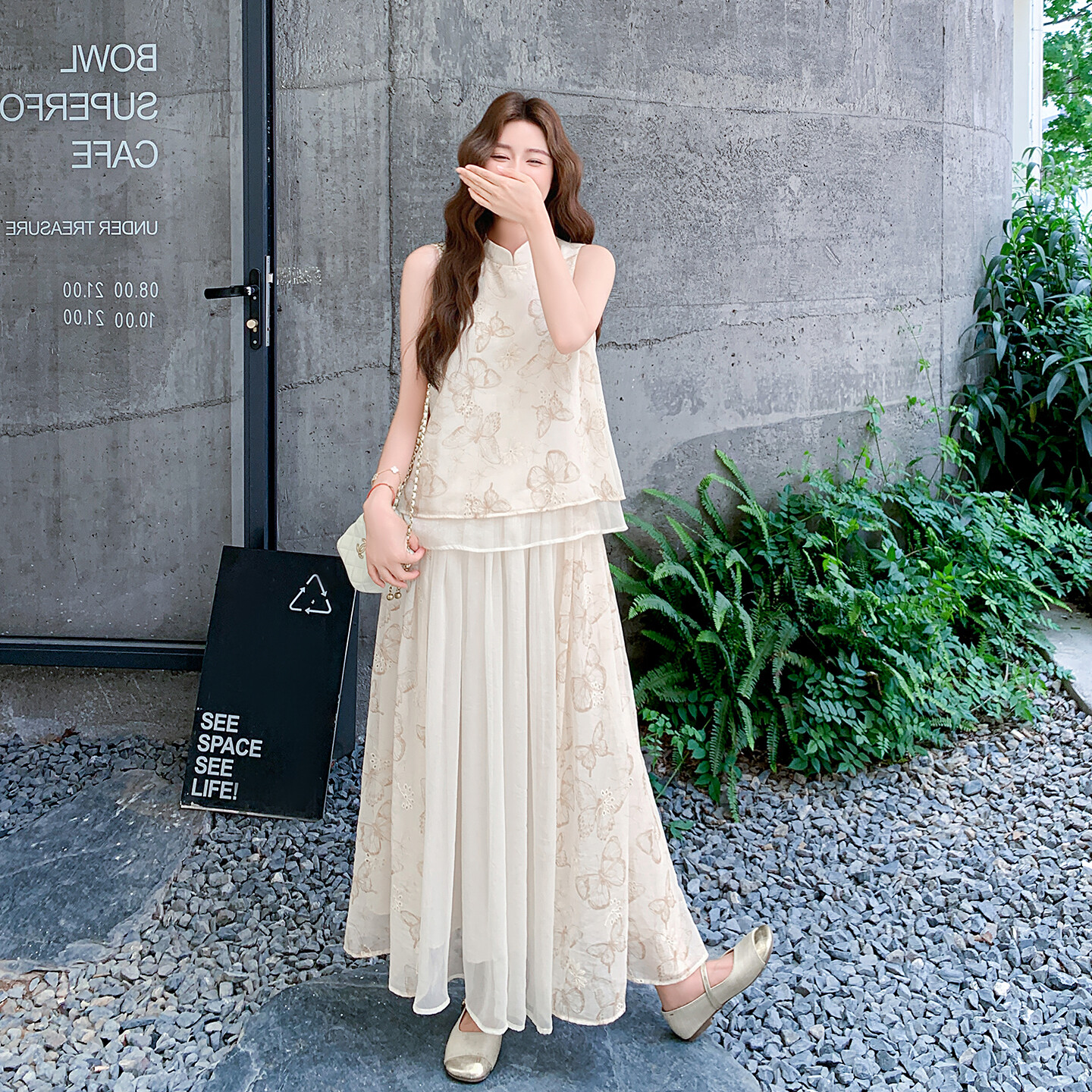 2025新款套装新中式复古时尚两件套连衣裙 25581-P155控228