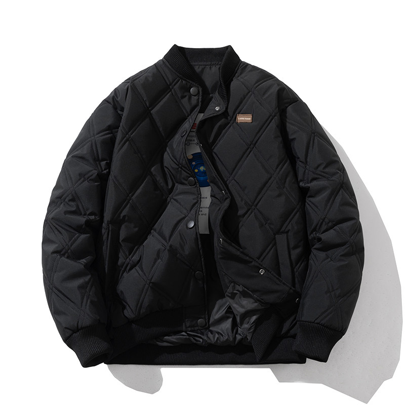 冬季菱形格保暖棉衣男女棒球棉服复古棉袄美式加厚飞行员夹克外套,男装,棉衣,淘宝优惠券,粉丝福利购,淘宝优惠卷