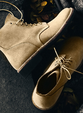 三鞋匠秋冬新款阿美咔叽大逃亡M-43美式翻毛皮伞兵靴复古工装靴男