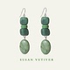 SUSAN VETIVER「青绿」小众设计通勤成熟感森系简单绿边石耳环
