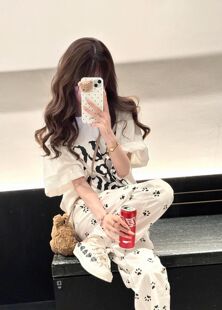 T恤长裤 纯棉短袖 小清新减龄百搭学生两件套 女夏季 休闲运动服套装