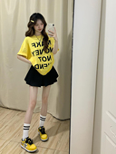 T恤短裙少女减龄学院风OOTD两件套 纯棉短袖 休闲运动服套装 女夏季