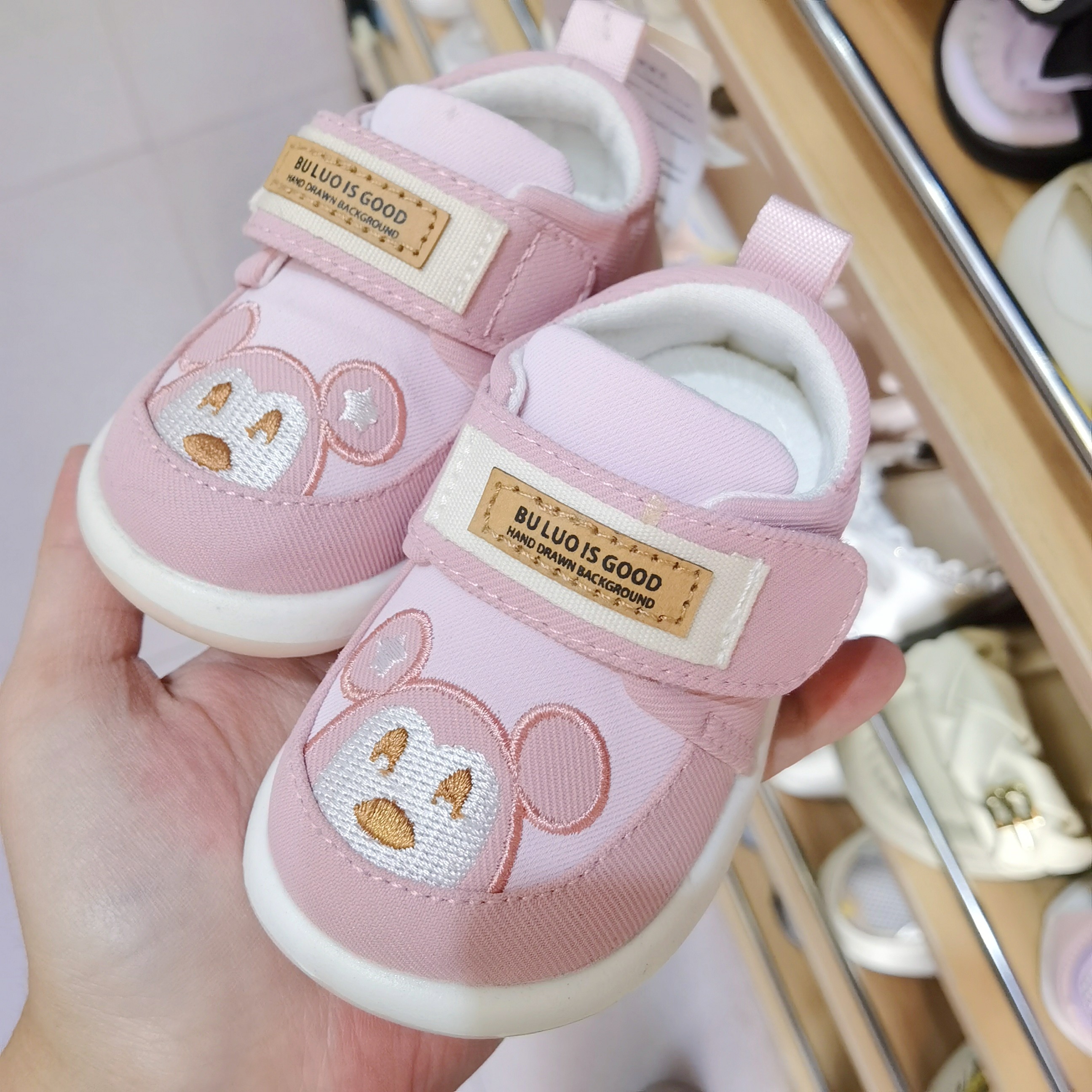 宝宝鞋叫叫鞋婴儿纯棉透气米奇卡通布鞋男童女童软底鞋子14-19码