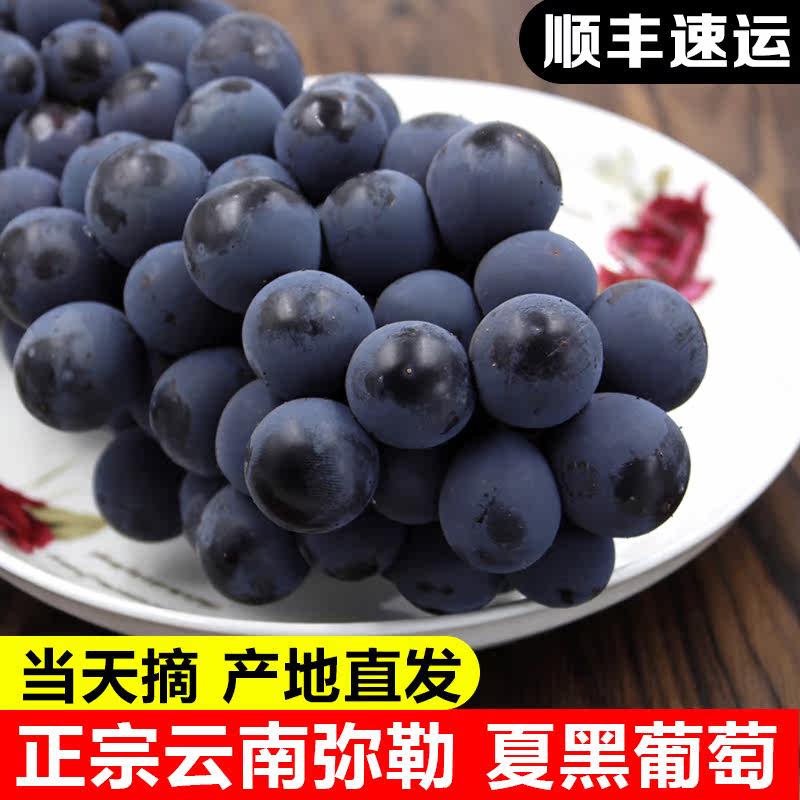 顺丰【整串发】新鲜夏黑葡萄无籽云南弥勒新鲜葡萄黑提子应季3斤4