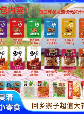 回乡寨子零食大礼包休闲零食拉丝素肉辣条清真解馋食品独立小包装