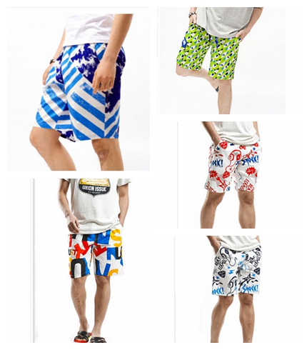 10件包邮外贸宽松沙滩裤男五分短裤平角睡裤大裤衩大裤头海滩裤潮