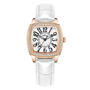 【新款】方形阿拉伯数字女士夜光防水手表红色皮带女学生方形皮表