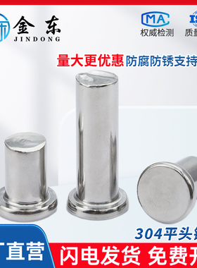 304不锈钢平头铆钉手打实心敲击式GB109平帽柳钉子 2 2.5 3 4 5 6