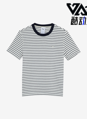 Puma/彪马正品透气2024新款女士复古休闲条纹短袖T恤627732-59