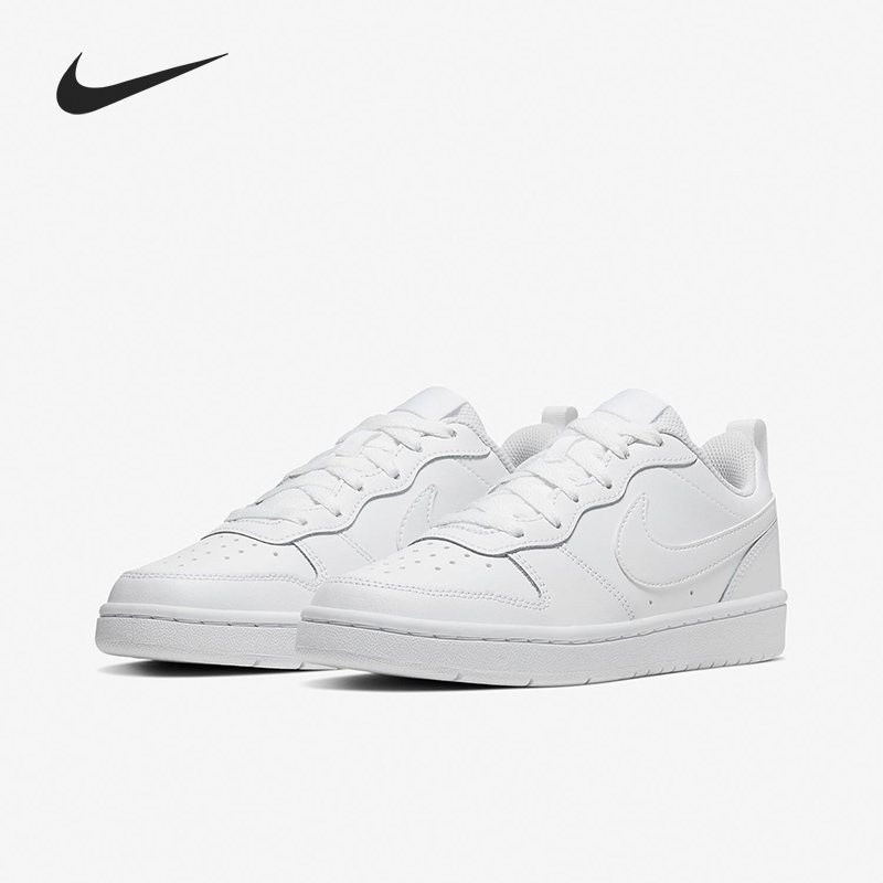 Nike/耐克正品COURT BOROUGH LOW 2女子GS大童低帮板鞋BQ5448-100