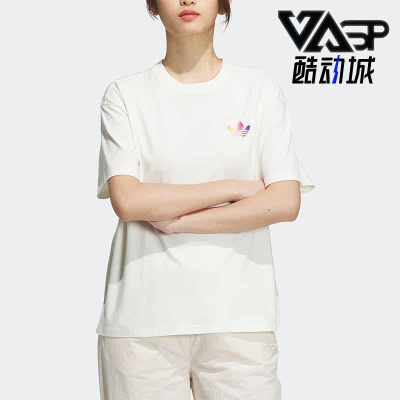 Adidas/阿迪达斯正品三叶草夏季女子休闲运动短袖T恤IK8628 - 实物图