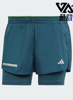 Adidas/阿迪达斯正品ULTI 2IN1女子透气跑步运动短裤HZ4481