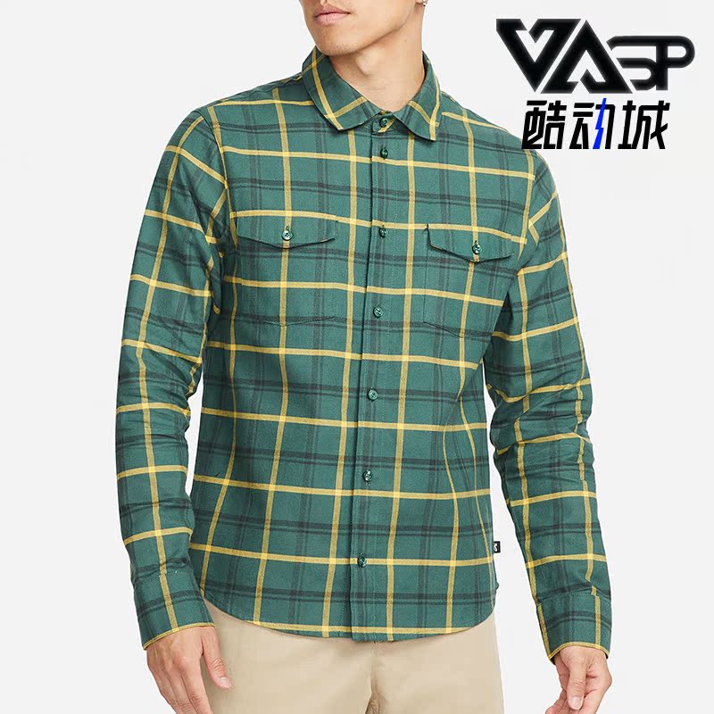 耐克男子格子运动长袖衬衫