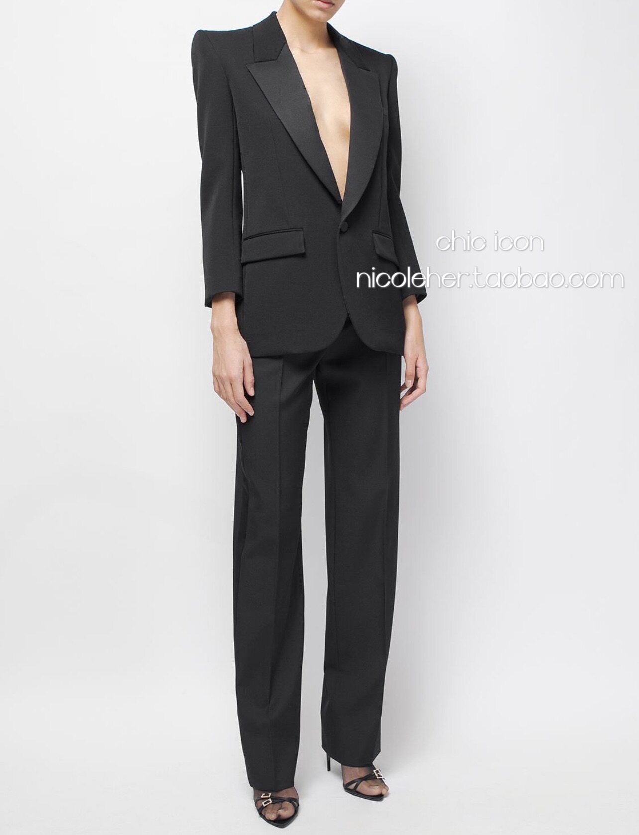 法式复古显瘦侧镶边 质感气质通勤搭配 干练利落风西装长裤女