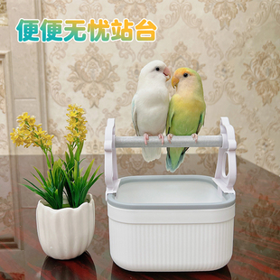 鹦鹉桌面站台定点排便磨爪站架牡丹玄凤站杆站棒小鸟用品