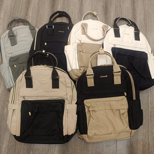 订单库存简约大容量多隔层多用途背包电脑包可挂拉杆箱差旅双肩包