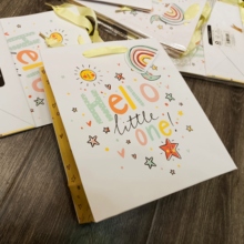 订单库存竖版中号Hello little one礼品袋礼物包装手提袋纸袋子