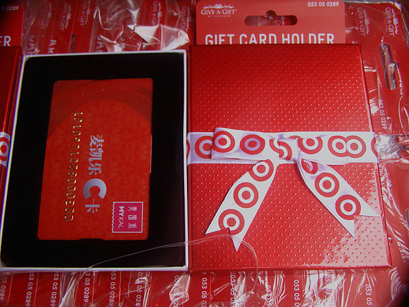 8*1.2cm出口礼品卡银行卡消费卡包装盒gift card 10个15元