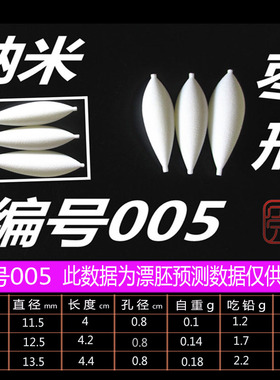 纳米漂胚 浮漂材料 diy材料 鲫鱼浮漂 水滴型中孔08【编号005】