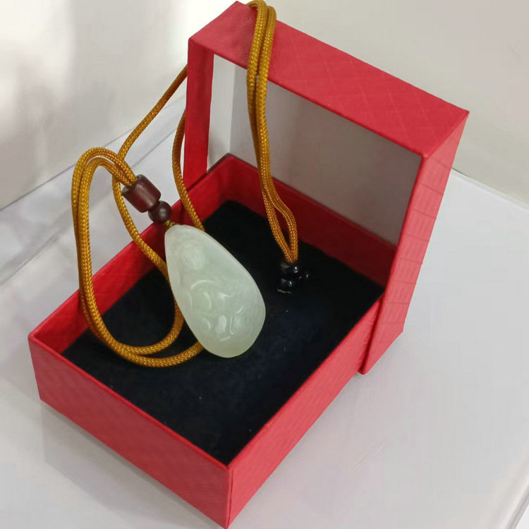 纯天然和田白玉观音项链情人礼品