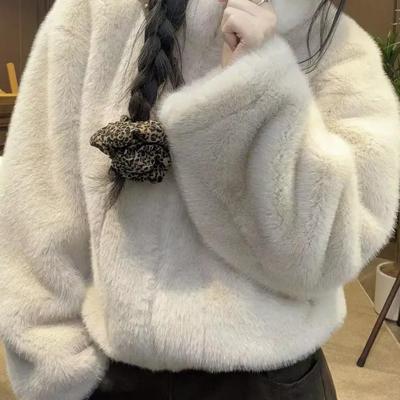 拉链短款欧貂皮草欧港妮甜美