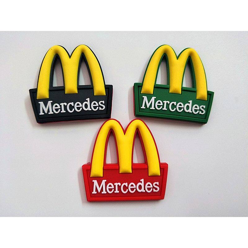 奔驰改装麦当劳M标车尾标 梅赛德斯车标替代AMG M标立体字牌字标