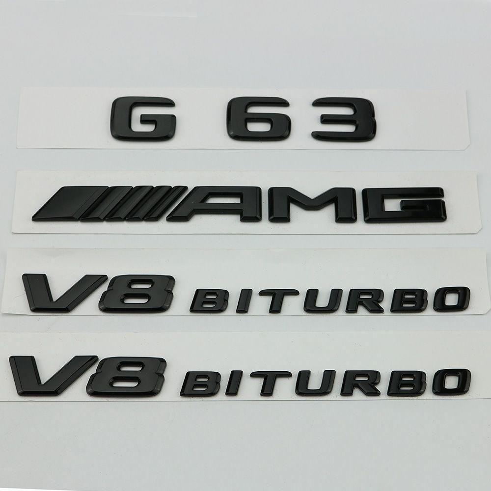 奔驰G级改装G63字标G63尾标AMG车贴V8BITURBO字牌亮黑亚黑全套
