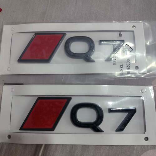 适用于新款奥迪车标改装Q7 Q8 SQ6 A3 A5后尾标字标装饰贴亮黑款