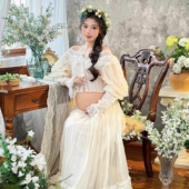 影楼新款 裙孕妈咪甜美超仙公主风大肚子长裙 孕妇拍照唯美森系套装